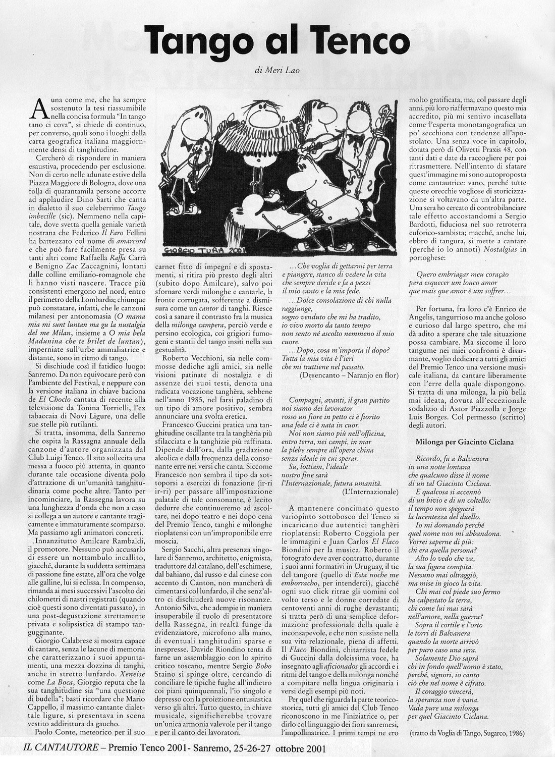 Il Cantautore Tenco 2001